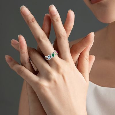 Anillo de Cuerda Trenzada Halo de Formas Mixtas