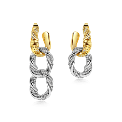 Pendientes Calavera Cuerda Trenzada Desmontables
