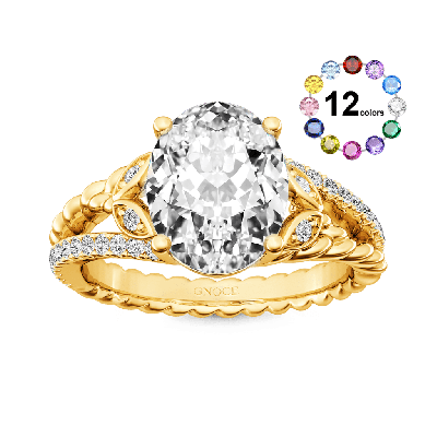Anillo de Diamantes Corte Oval Vintage