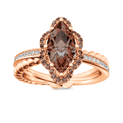 Anillo Vintage Marquesa Halo Marrón