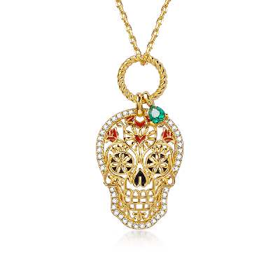 Collar de Cuerda Trenzada Calavera de Azucar