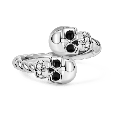 Anillo de Cuerda Torcida Calaveras Ajustable