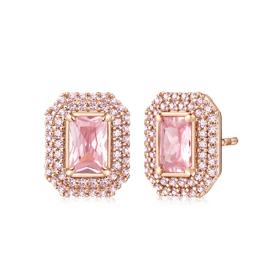 Pendientes Cuadrados de Oro Rosa