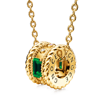 Collar De Tambor Con Esmeralda De Corte Radiante