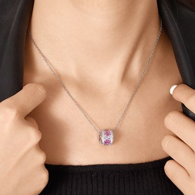 Collar De Tambor Con Cuerda Trenzada De Gemas Fucsias