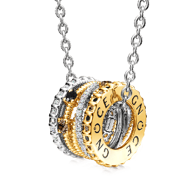 Collar De Tambor De Moda Cruzado En Dos Tonos