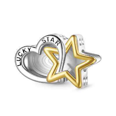Charm de Estrella De La Suerte Y Corazón
