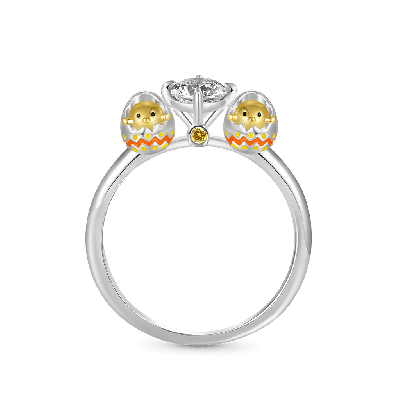 Anillo de Diamante En Cáscara De Huevo De Pascua
