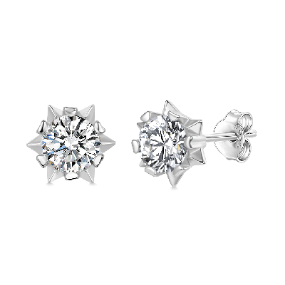 Aretes de Moissanita VVS con Copo de Nieve Romántico