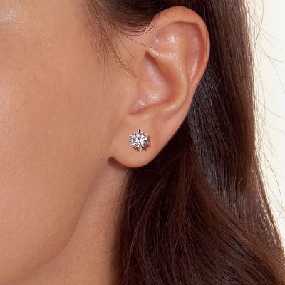 Aretes de Moissanita VVS con Copo de Nieve Romántico