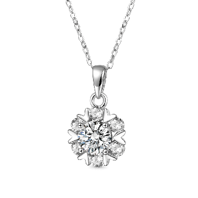 Collar de Moissanita VVS con Copo de Nieve de 1Ct