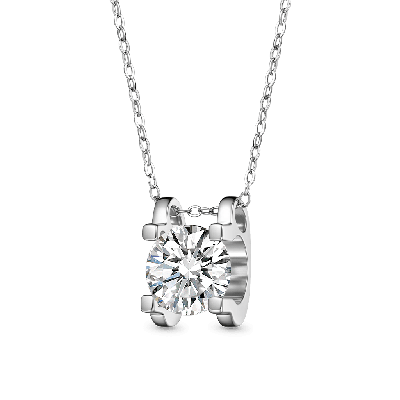 Collar de Moissanita Solitaire de 3CT Brillante
