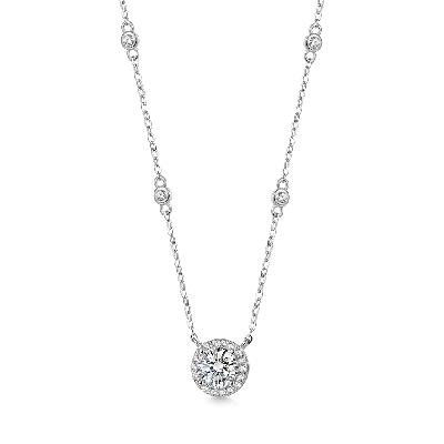 Collar de Estación con Marco Redondo de Moissanite