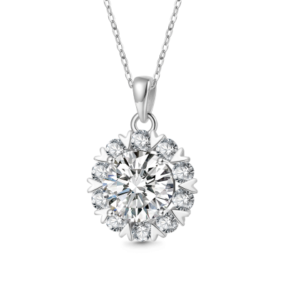 Collar de Girasol de Moissanite de 5 Ct Brillante