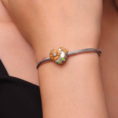 Charm Corazón de Girasol Grabable