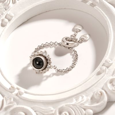 Anillo De Cadena Con Perla De Foto