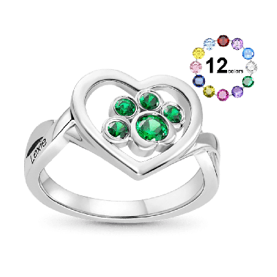 Anillo Huella con Piedra Natal
