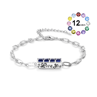 Pulsera piedra natal grabable