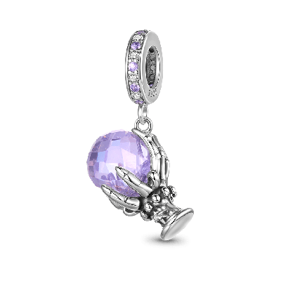 Colgante calavera mano de cristal