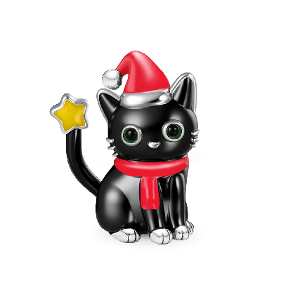 Charm gato negro Navideño