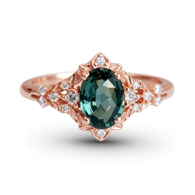 Anillo Compromiso Corte Oval Filigrana