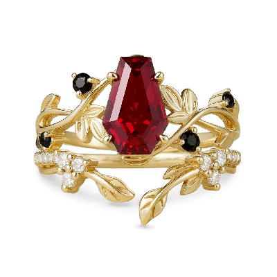 Set Anillo Compromiso Corte Ataúd