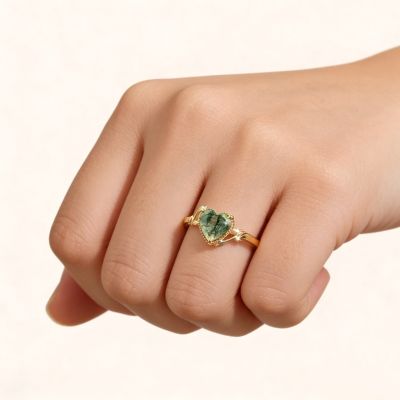Anillo Promesa Ágata Corte Corazón