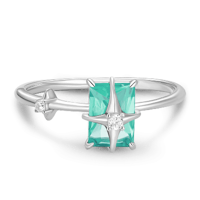Anillo Solitario Explosión de Estrellas
