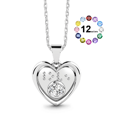 Collar Corazón Braille