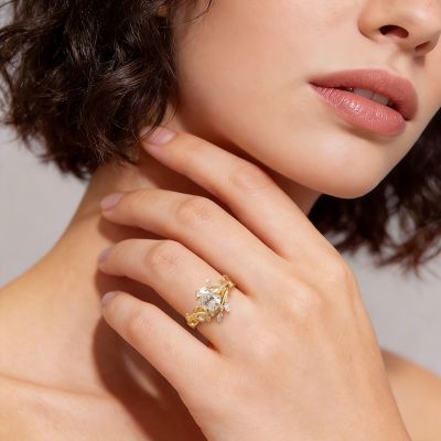 Set Anillo Hoja Corte Pera
