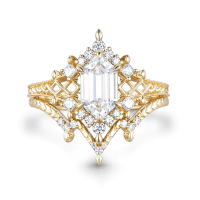 Set Anillos Nudo Celta Hexágono
