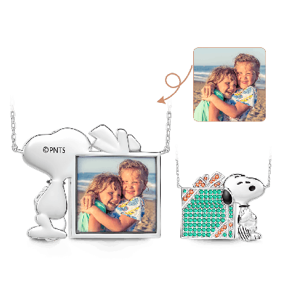 Caja de regalo de Snoopy Collar personalizado con fotos