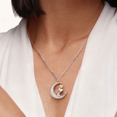 Collar de Corazón Brillante de Snoopy Moon