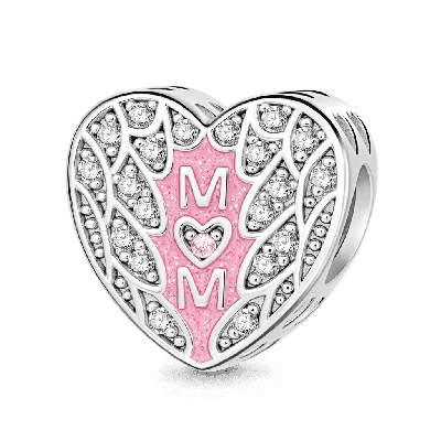 Charm Corazón Pluma Mamá