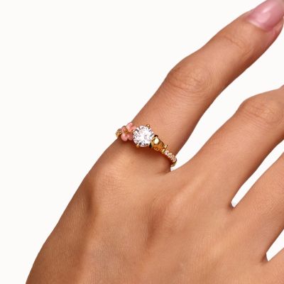 Anillo de corte redondo de flor Snoopy