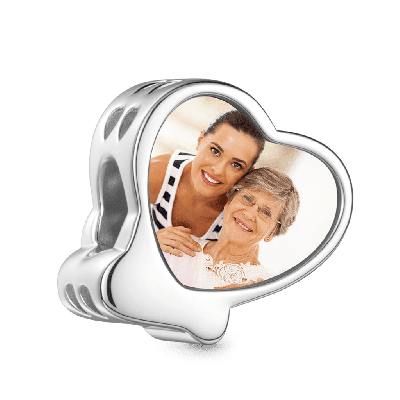 Amuleto de foto de corazón de mamá
