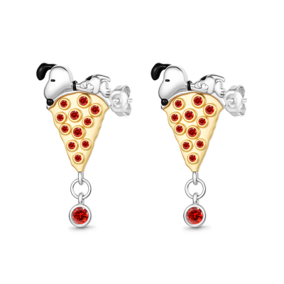 Pendientes Snoopy Pizza Stud