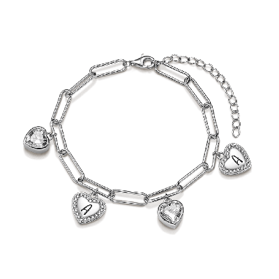 Pulsera de cadena grabable en forma de corazón