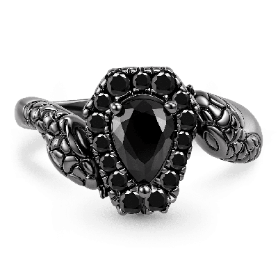 Anillo de serpiente corte pera