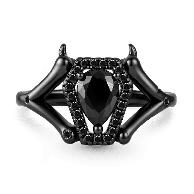 Anillo de corte ataúd estilo oscuro