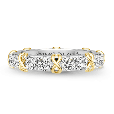 Anillo grabable de corte redondo con símbolo infinito