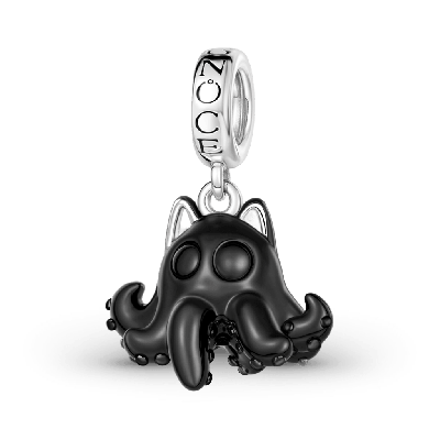 Amuleto de gato y pulpo negro