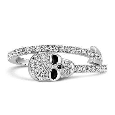 Anillo de calavera gótica con flecha