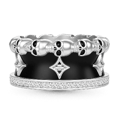 Anillo con motivo de esqueleto gótico de calavera