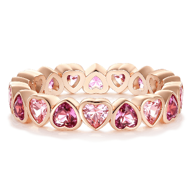Anillo Eternidad Morganita Bisel Corazón