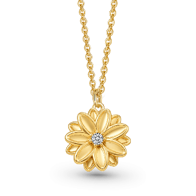 Collar estereoscópico de flores de cumpleaños