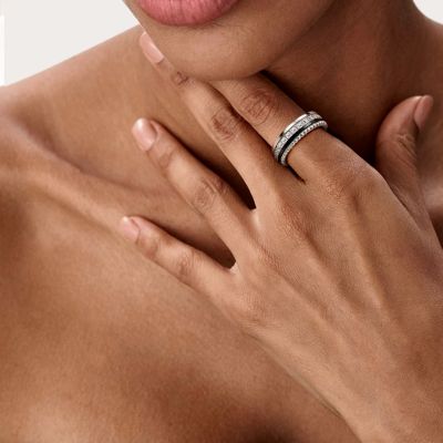 Anillo de Banda de Cuentas Apiladas