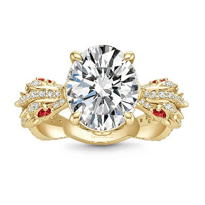 Anillo Corte Oval Banda Torcida