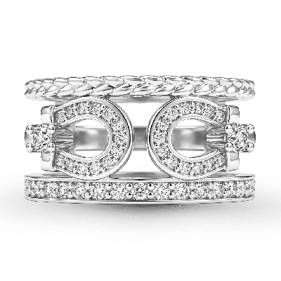 Anillo trenzado de tres niveles en forma de herradura