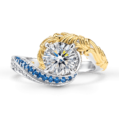 Anillo de moissanita entrelazado